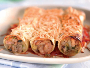 Канелони с риба тон и зеленчуци